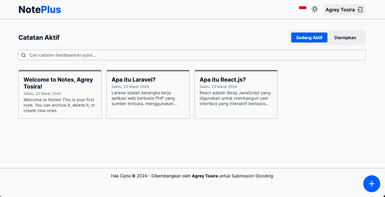 Homepage - Active Notes